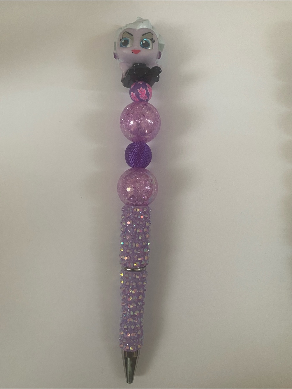 Handcrafted Purple Little Mermaid, Ursula Beaded Pen